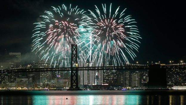 BBC AP New Years San Francisco Oakland Bay Area Bridge